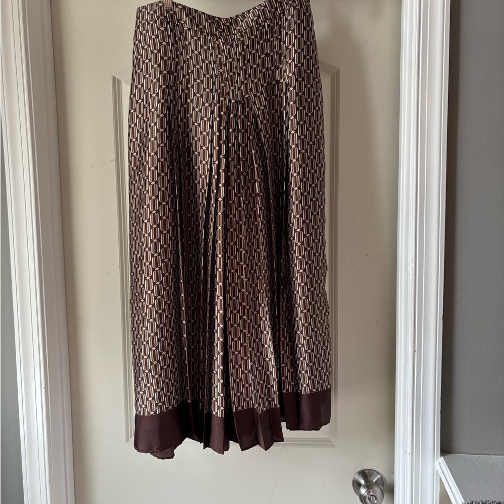 Zara Brown Patterned Wide-Leg Pants - Picture 8 of 8
